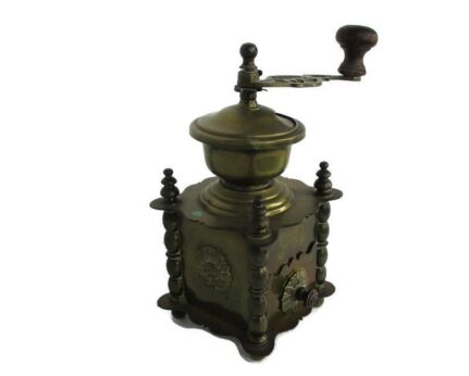 Brass Coffee Grinder Mill Ornate Decorative Vintage