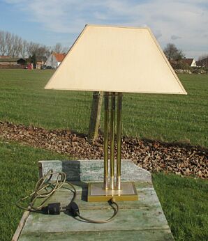 Hollywood Regency Desk Table Lamp Iron Gold Silver