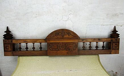 Hand Carved Oak Pediment Ornate Over door Architectural Reclaimed Spindles