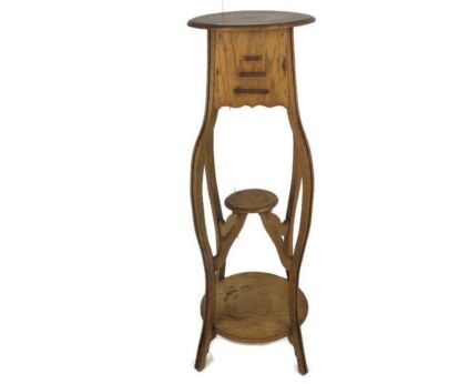 Art Nouveau Pedestal Table Plant Flower Stand Side Table 3 Tier Art Deco Hobnails Gorgeous Rare