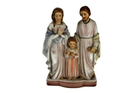 Small Holy Family Porcelain Statue Figurine Infant Child Virgin Mary Saint Joseph Lovely