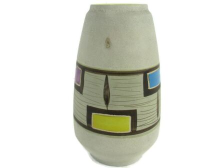 West Germany Pitcher Vase Ceramic Mid Century Modern Glazed Art Pottery