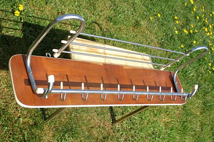 Vintage Wooden Wall Rack Shelf Coat Kitchen Mid Century Danish Modern Style