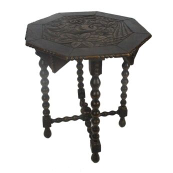 Bobbin Legs Hand Carved Ornate Wooden Side Display Wine Coffee tea Table Edwardian style