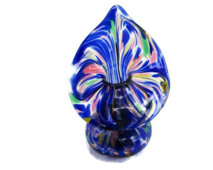 vintage Murano Style Art Glass Vase Milefiori Blue Small Vase Decorative