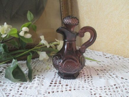 Amethyst color Pressed Bubbled Glass Avon Bottle Scent Promise of Heaven Collector