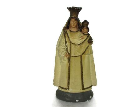 Our Lady of Montaigu Scherpenheuvel Vintage Virgin Mary Madonna with Child Plaster Statue Figurine Collector