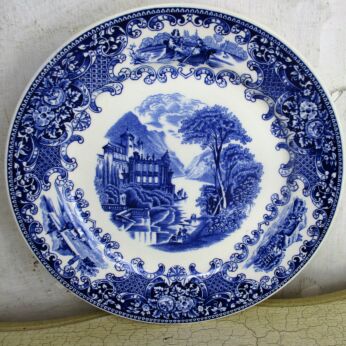 Decorative Plate Porcelain Pottery Landscape Cambridge Old England Blue White