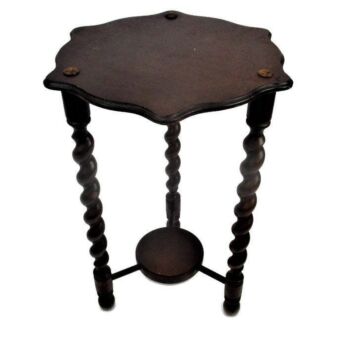 Small Barley Twist Tripod Side Display Table Pedestal Plant Bonsai Stand 20.86"
