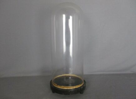 Antique Round Hand Blown Glass Dome Globe Steampunk Display Doll Clock 15.15"