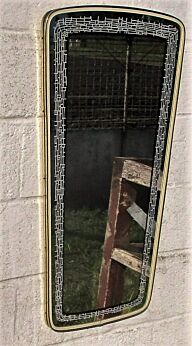 Antique Beveled glass Mirror Wooden Frame Knobs Hobnails