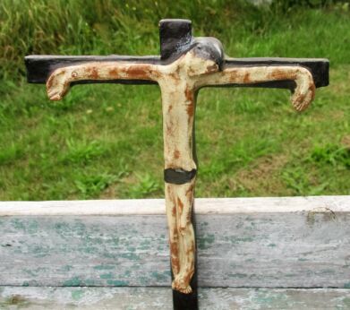 Mid Century Design Ceramic Modernist Crucifix Jesus Christ Perignem Amphora