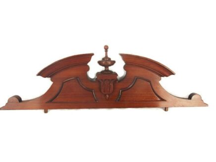 Antique French Hand Carved Wood Pediment Spindle Ornate Over door Architectural Reclaimed