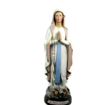 XL Virgin Mary Our Lady of Lourdes Oostakker! Plaster Statue Chapel 34.64" HTF