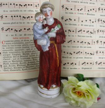 Small Porcelain Saint Anthony Padua Statue Figurine Finder Lost Articles 7.87"