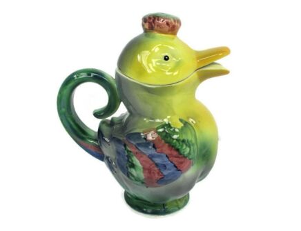 West Germany Pitcher Duck Ceramic Mid Century Modern Art Pottery Carafe Sweet Vintage