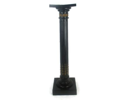XL wooden Pillar Church Pedestal Display Side Table Plant Stand Art Deco 43.7" Gold trim pieces Gorgeous