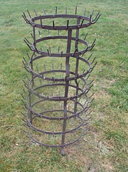 38.39" Tall French Antique Authentic Champagne Bottle Drying Wine Rack Rustic