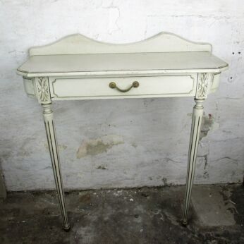 Small Demi Lune Wall Hall Console table Wood Drawer French Provincial Lovely