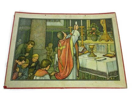 Antique Religious Cardboard Print Mosella 1913 Trier Holy Communion Church