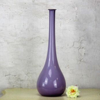 Vintage L Purple Cased Glass Genie Bottle Decanter Decorative Funky Vase