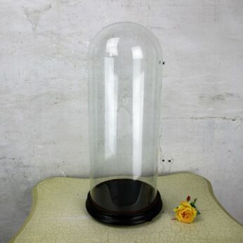 Antique Round Hand Blown Glass Globe Dome Taxidermy Steampunk Clock 19.88"