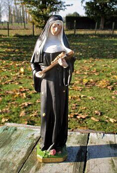 Gorgeous Statuette St Rita of Cascia Plaster Patroness Impossible Causes 11.42"