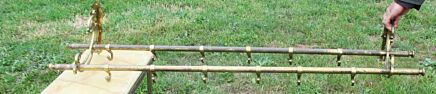 Exceptional Brass Mid Century Coat Hat Wall Rack Wardrobe Bamboo style