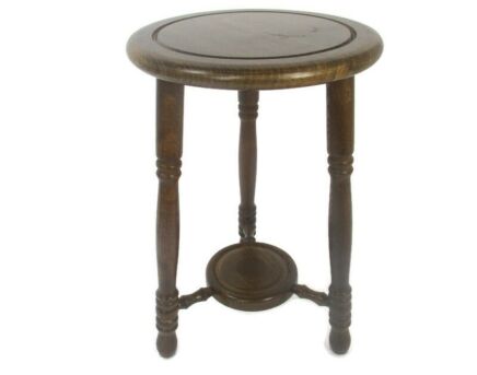 Vintage Wooden Side Wine Table Pedestal Plant Stand Milking Stool Two Tier Beautiful Barn Country style Oak