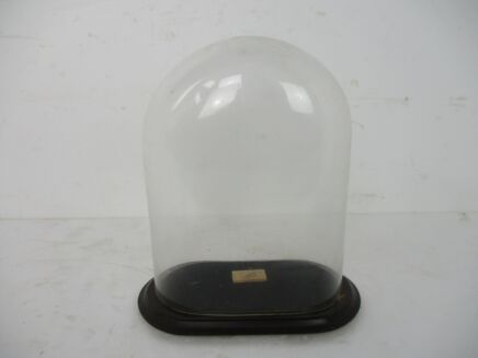 Antique Victorian Oval Hand Blown Glass Globe Dome Doll Clock 15.74" H 12.24"W