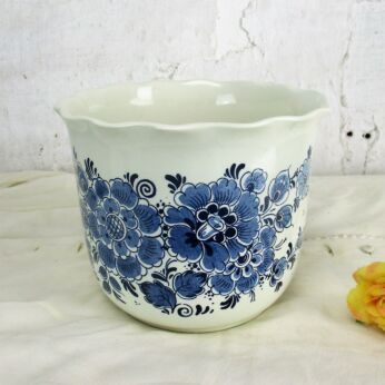 Delft Blue Vintage Planter flower pot Ceramic Blue White Royal Distel Holland