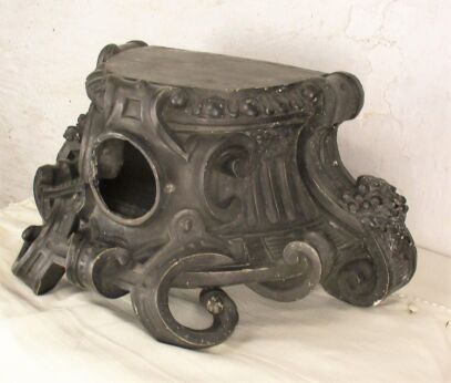 Large Exceptional Antique Plaster Base Pedestal for Statue or Vase Church HTF
