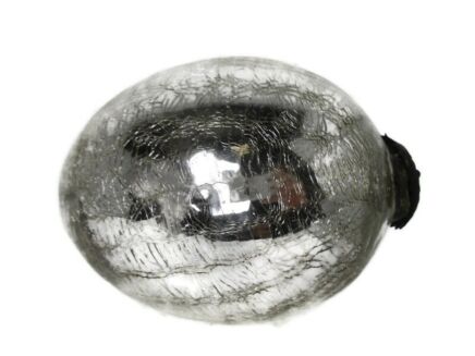 Antique Witch Witches Oval Ball silver Crackle Mercury Glass Ornate Protection