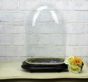 Victorian Antique Oval Hand Blown Glass Dome Globe Display Steampunk 14.96"