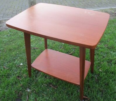 Vintage Authentic TV Stand Table On Wheels Mid Century Danish Modern Teak 60s