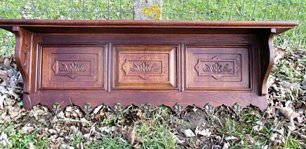 Very Large Vintage Hand Carved Wood Coat Hat Rack 7 Hooks Stunning
