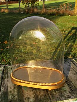 Vintage Oval Hand Blown Glass Dome Globe Mantel Clock 13.58"