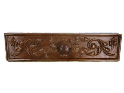 Hand Carved Wooden Oak Pediment Reclaimed Architectural Salvage Drawer board