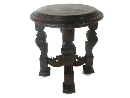 Coffee Side Occasional Wine Plant Table large Hand Carved Ornate Legs Wood WOW