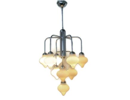 Mid Century Modernist Atomic Space Age Sputnik 10 Light Glass Balls Chandelier