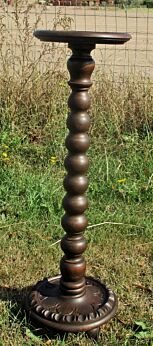Vintage Hand Carved wood Pedestal Display Table Plant Stand 24.8" Beautiful