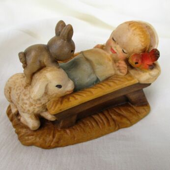Anri Ferrandiz Figurine Baby Jesus Hand Carved Wood Stable Nativity Italy