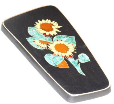 Vintage Sunflower RUSCHA German Ceramic Keramik Wall tile mid century 60's 70's lava