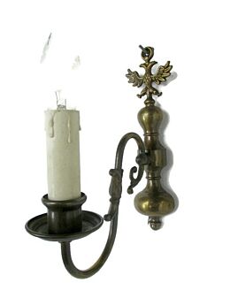Pair Vintage Ornate Brass Two-Arm Double Wall Sconces Light Lamp Flemish Eagle