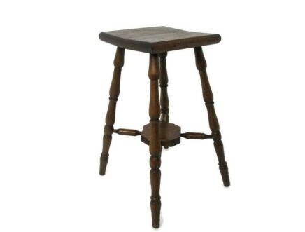 Milk Milking Stool Farmhouse Country Barn Style French Oak Tripod Side Display Table Pedestal Plant Stand Lovely