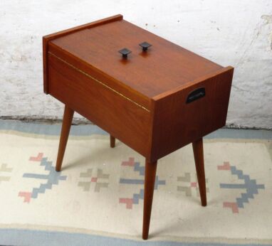 Danish Modern Teak Sewing Box Organizer Funky Era Eames HTF