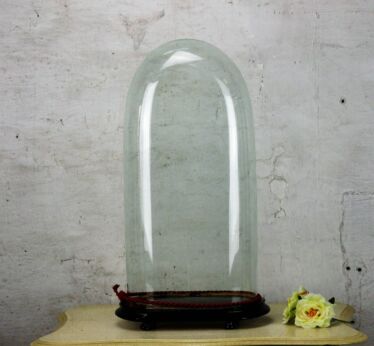 Antique Victorian Oval Hand Blown Glass Globe Dome Doll Clock 20.47" H 10.23"W