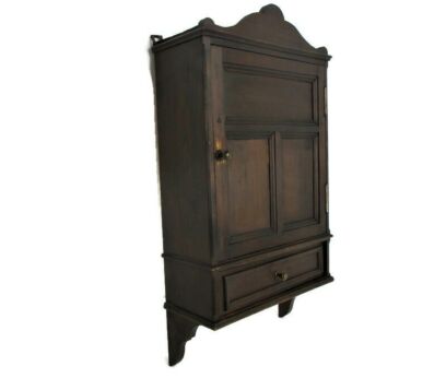 Vintage Kitchen Apothecary Pharmacy  Medicine Bathroom Wall Cabinet Ornate Hand Carved Wood