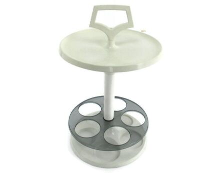 Plastic Cocktail Bar Side Table by Flair Holland 1970s Vintage Pop Art Cart Bottles Snacks Funky Space Age