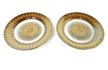 Petrus Regout Maastricht Bali 2 bread and butter plates extremely rare pair couple Dutch